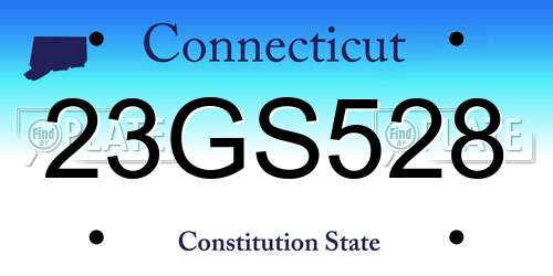 23GS528 Connecticut License Plate