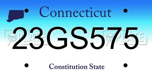 23GS575 Connecticut License Plate