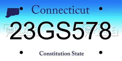 23GS578 Connecticut License Plate