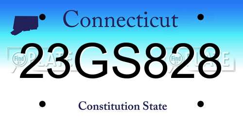 23GS828 Connecticut License Plate