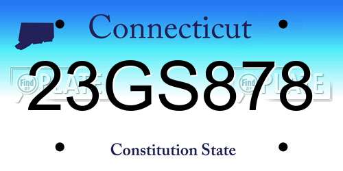 23GS878 Connecticut License Plate