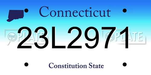23L2971 Connecticut License Plate