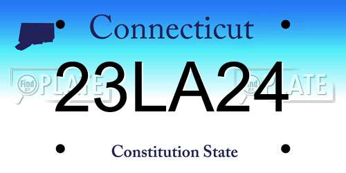 23LA24 Connecticut License Plate