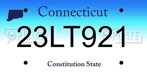 23LT921 Connecticut License Plate