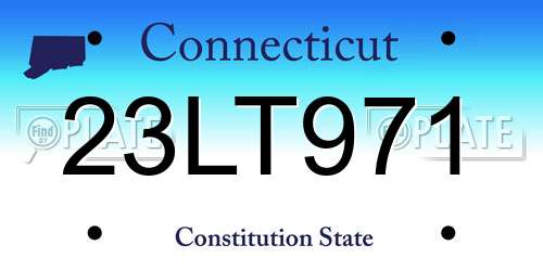 23LT971 Connecticut License Plate