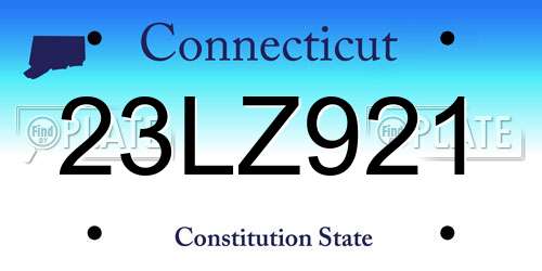 23LZ921 Connecticut License Plate