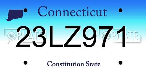 23LZ971 Connecticut License Plate