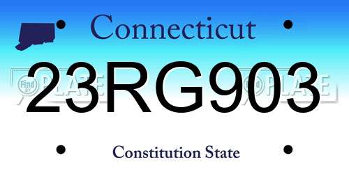 23RG903 Connecticut License Plate