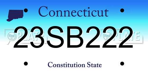 23SB222 Connecticut License Plate