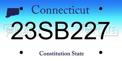 23SB227 Connecticut License Plate