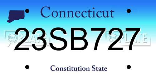 23SB727 Connecticut License Plate