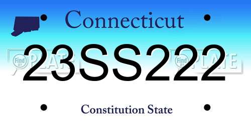 23SS222 Connecticut License Plate