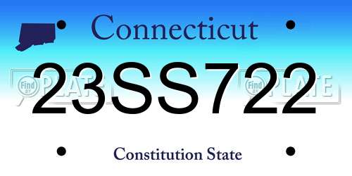 23SS722 Connecticut License Plate