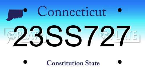 23SS727 Connecticut License Plate