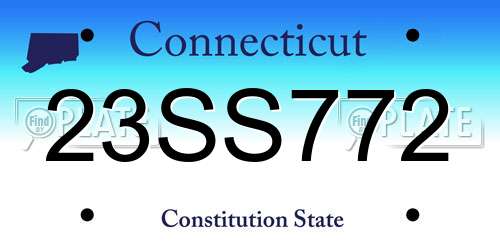 23SS772 Connecticut License Plate