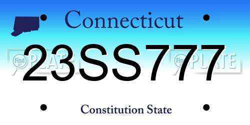23SS777 Connecticut License Plate