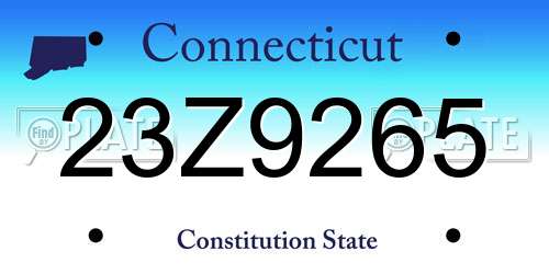 23Z9265 Connecticut License Plate