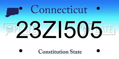 23ZI505 Connecticut License Plate