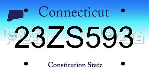 23ZS593 Connecticut License Plate
