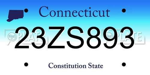 23ZS893 Connecticut License Plate