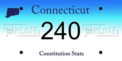 240 Connecticut License Plate