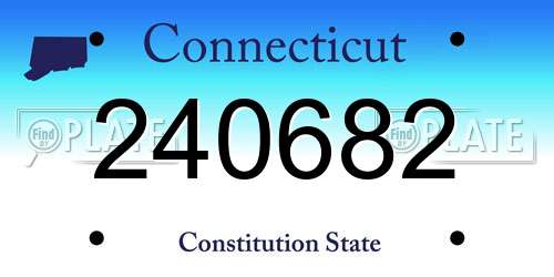 240682 Connecticut License Plate