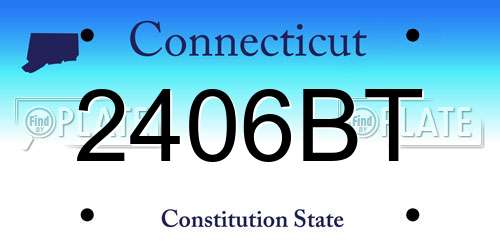 2406BT Connecticut License Plate