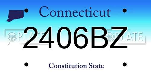 2406BZ Connecticut License Plate