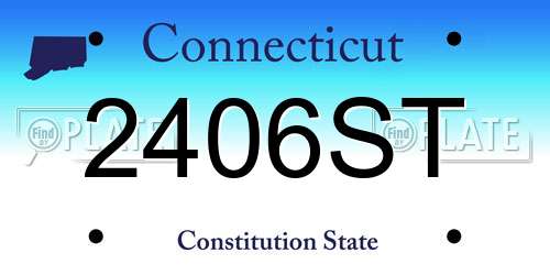 2406ST Connecticut License Plate
