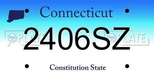 2406SZ Connecticut License Plate