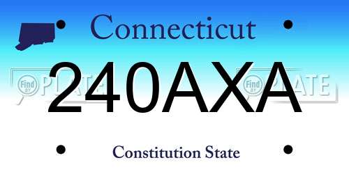 240AXA Connecticut License Plate