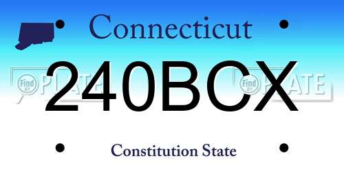 240BCX Connecticut License Plate