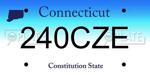 240CZE Connecticut License Plate