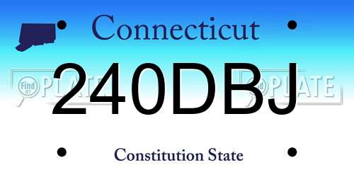 240DBJ Connecticut License Plate