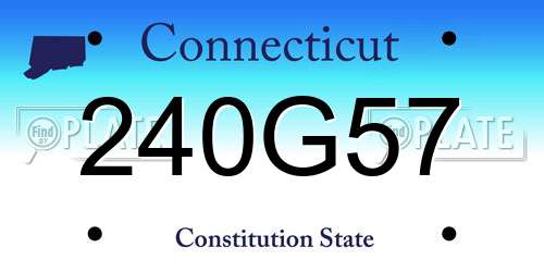 240G57 Connecticut License Plate
