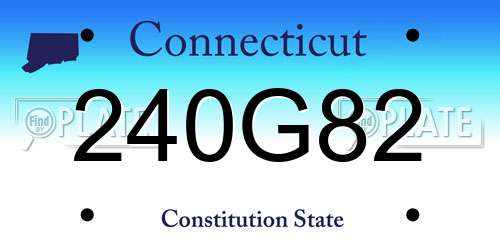 240G82 Connecticut License Plate