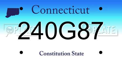 240G87 Connecticut License Plate