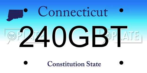 240GBT Connecticut License Plate