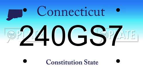 240GS7 Connecticut License Plate