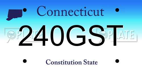 240GST Connecticut License Plate