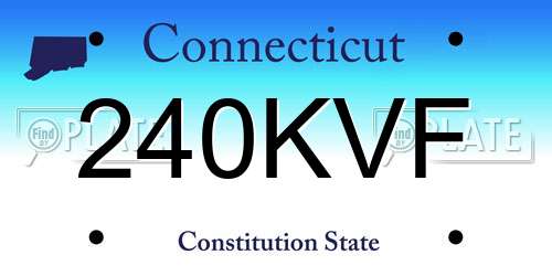 240KVF Connecticut License Plate
