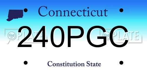 240PGC Connecticut License Plate
