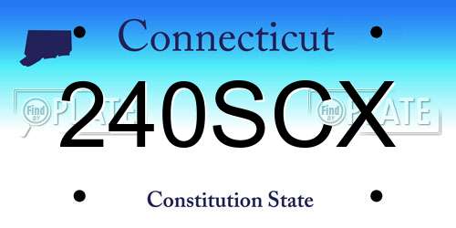 240SCX Connecticut License Plate