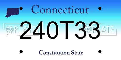 240T33 Connecticut License Plate