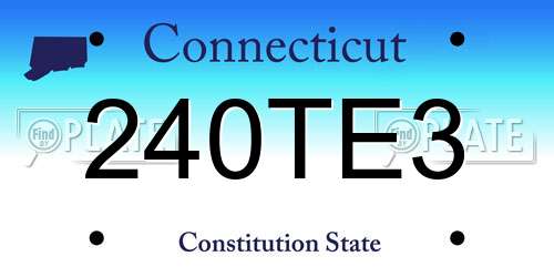 240TE3 Connecticut License Plate