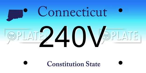 240V Connecticut License Plate