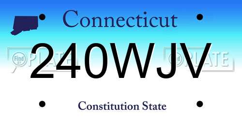240WJV Connecticut License Plate