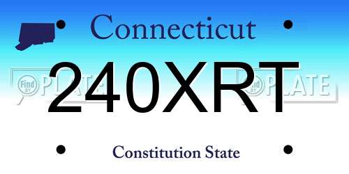 240XRT Connecticut License Plate