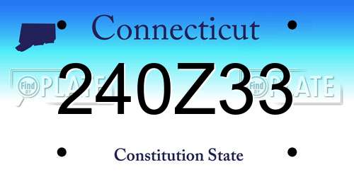 240Z33 Connecticut License Plate