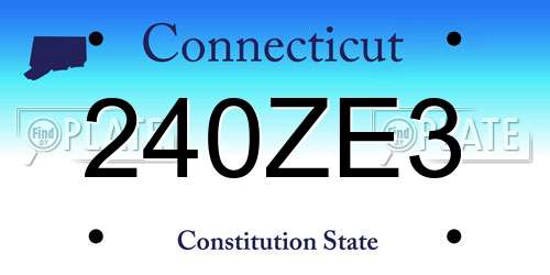 240ZE3 Connecticut License Plate